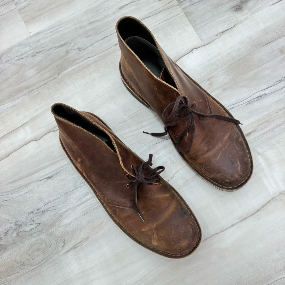 Clarks Originals Leather Brown Desert Boots Men's Sz 11